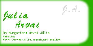 julia arvai business card